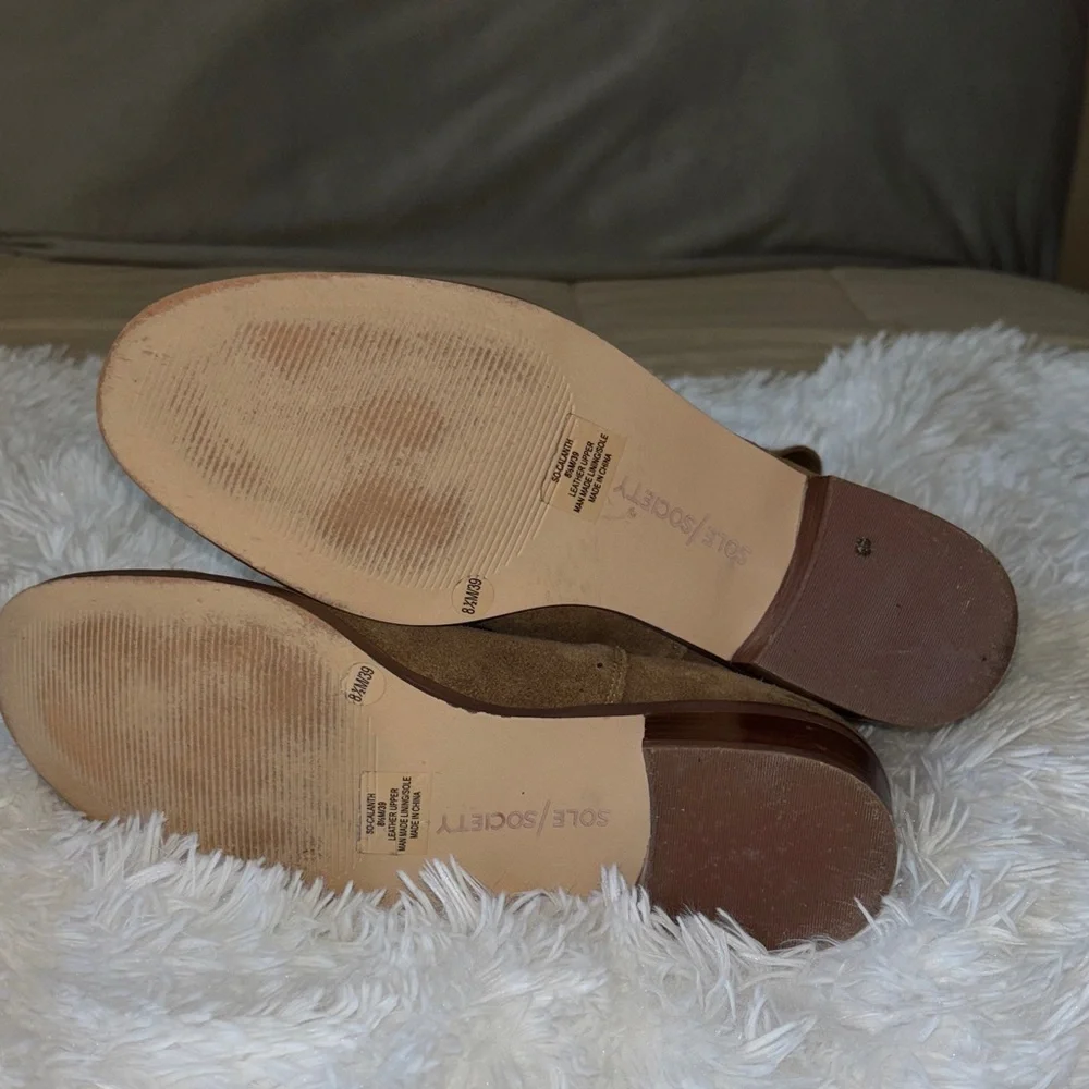 Sole Society Tan Suede Ankle Booties - Picture 3 of 4